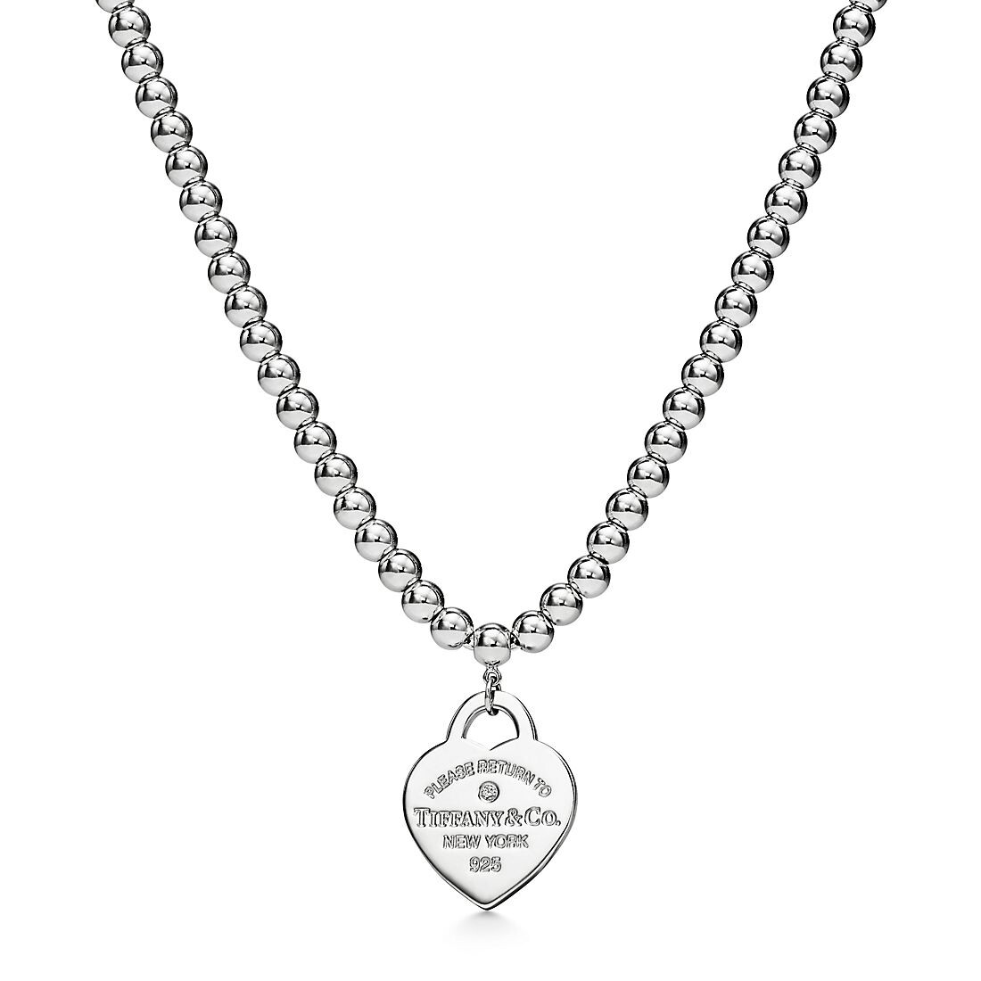 

Колье Tiffany & Co. Return to Tiffany Heart Tag Bead, серебро/бриллиант