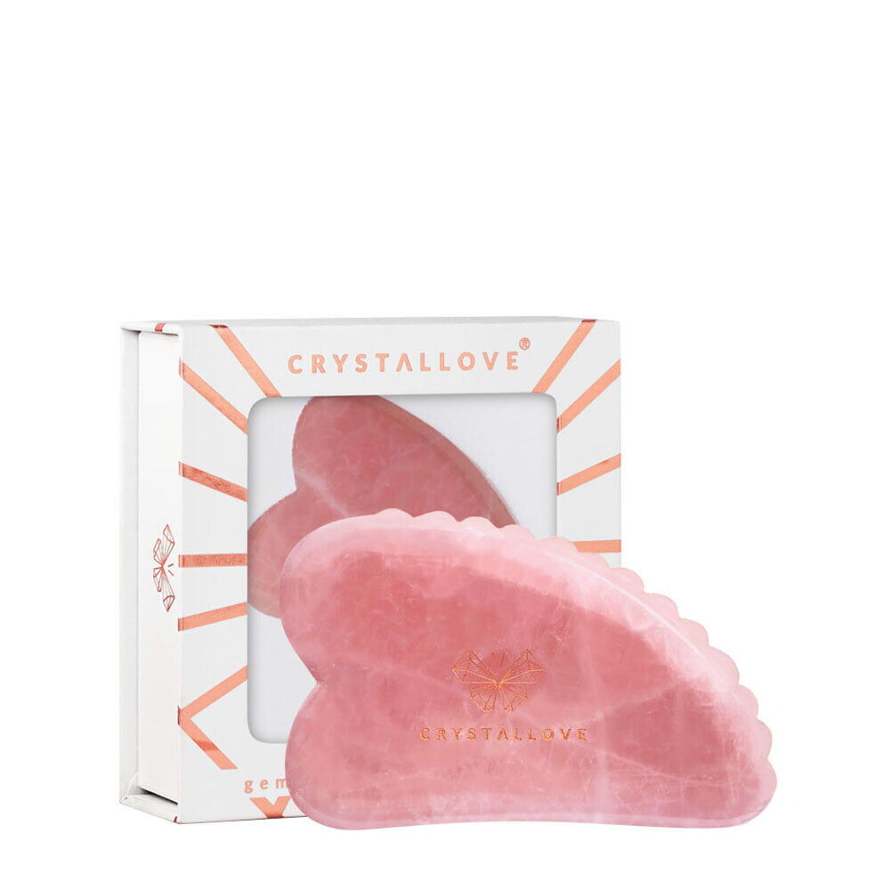 Crystallove Crystal Collection Массажная пластина для лица 3D гуаша из розового кварца, 1 шт. — фото 2