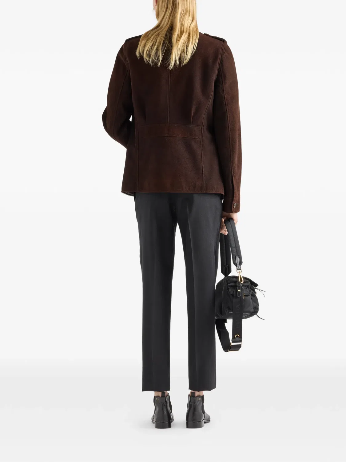Куртка с накладными карманами, коричневая Prada, коричневый — фото 3