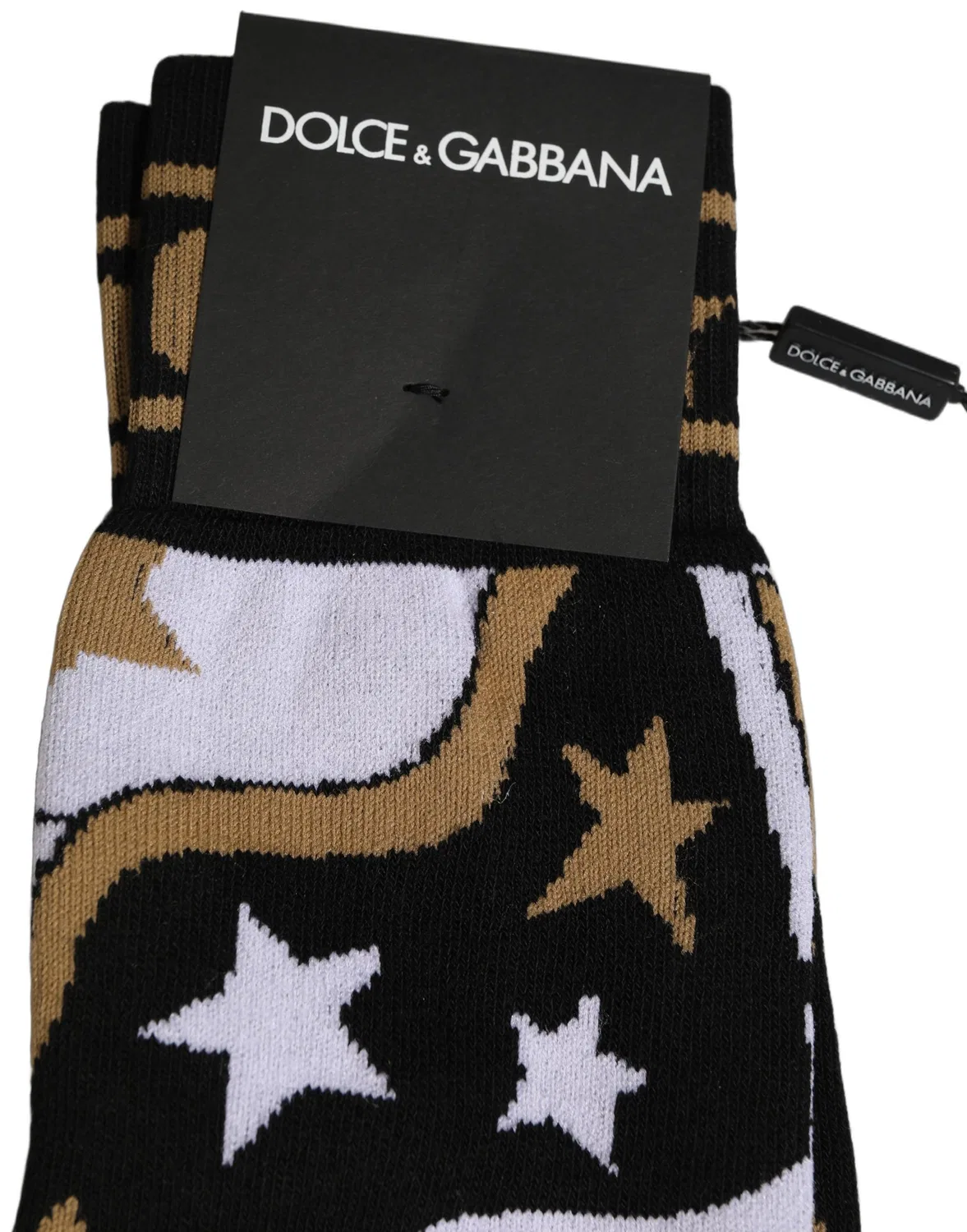Мужские носки с узором в горошек до колена White Polka Dot Over The Calf Dolce & Gabbana, White