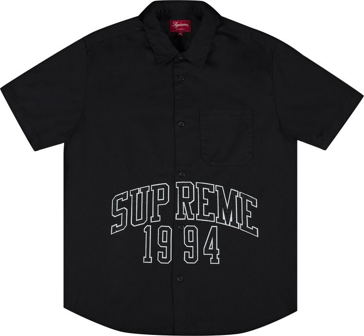 

Рубашка Supreme Arc Logo Short-Sleeve Work Shirt 'Black', черный