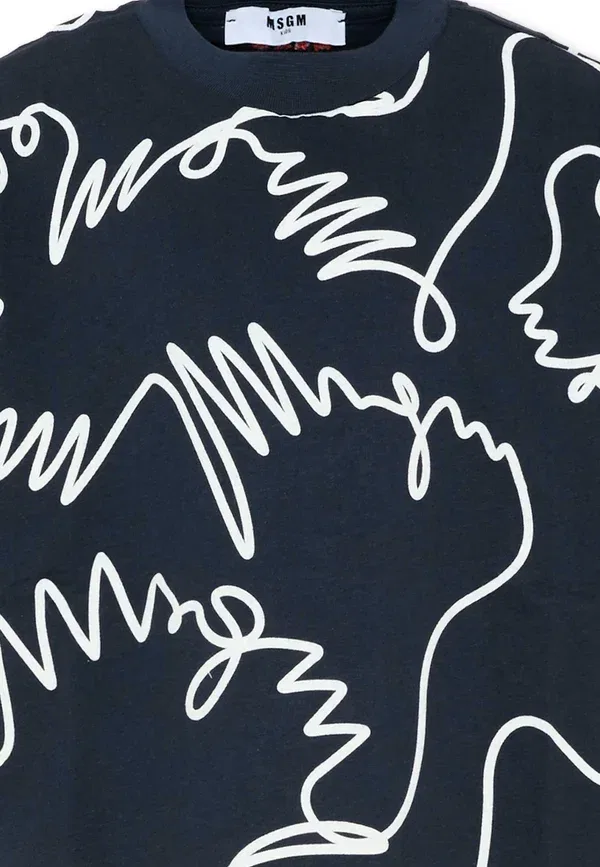 Футболка с вышивкой T-shirt unisex Msgm, синий — фото 3