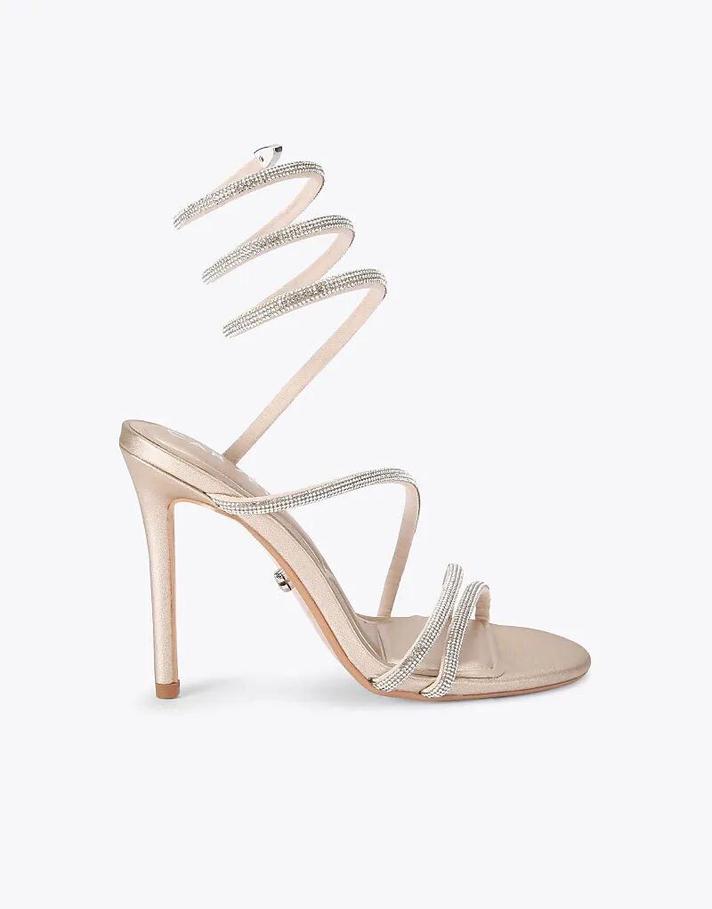 Босоножки на каблуке Carvela Spiral 105 в золотом цвете