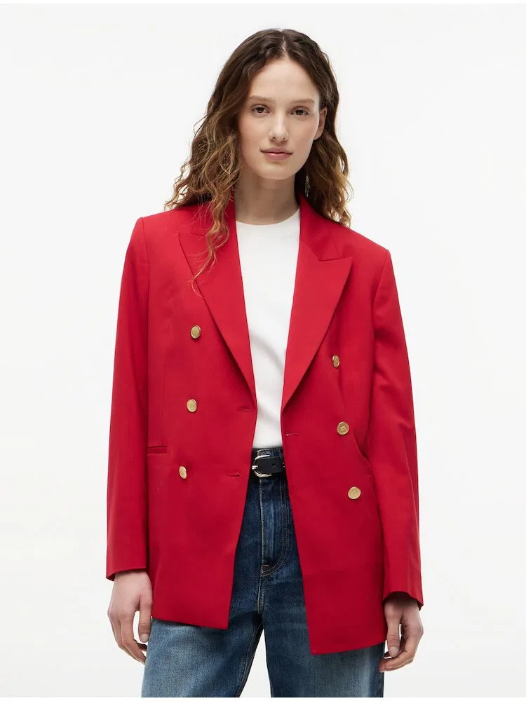 Жакет шерстяной двубортный Timeless Wool Blazer TOMMY HILFIGER, Red