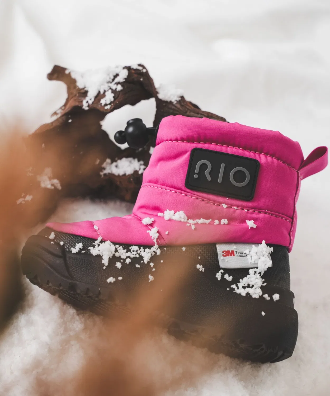 Детские зимние ботинки с защитой от воды и скольжения, модель Snow RIO, Pink