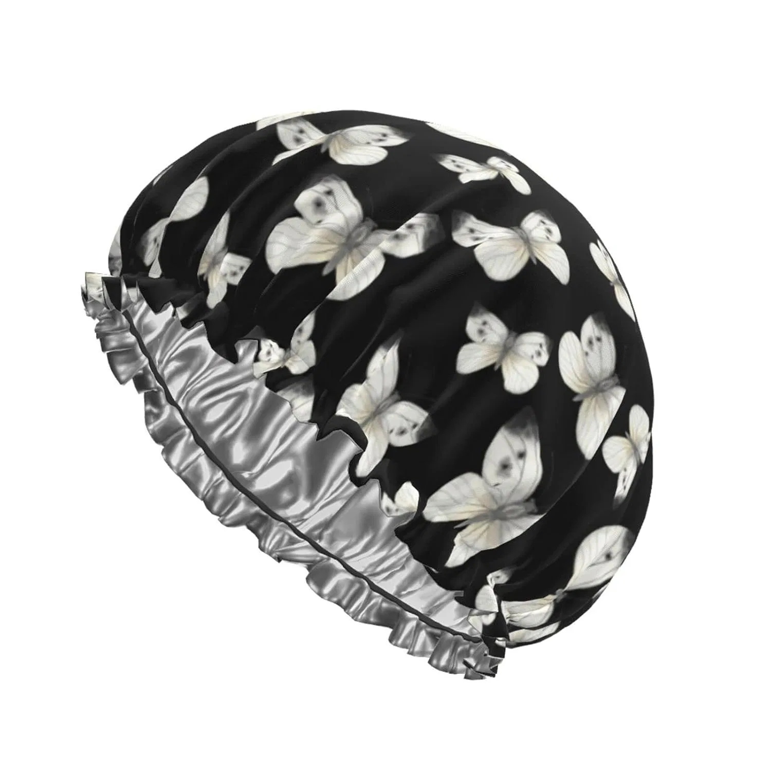 Шапочка для душа с принтом White Butterflies, Ahdyr, One Size, Белый