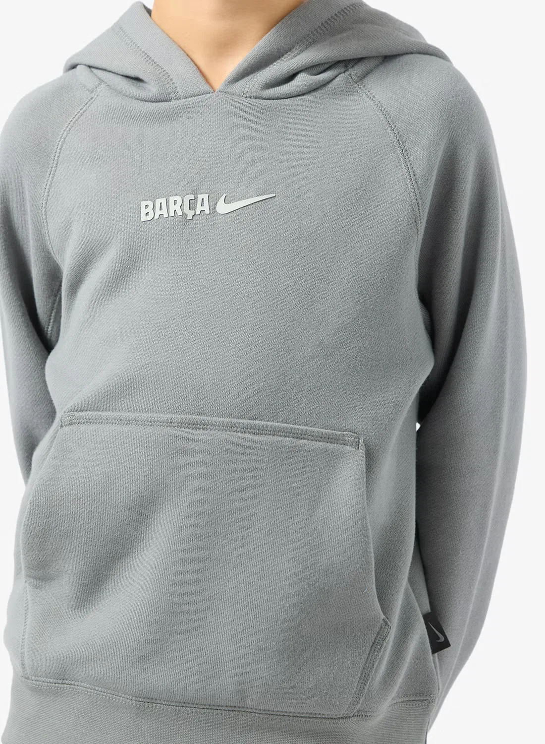 Худи с капюшоном детское Fc Barcelona Air Nike, серый — фото 3