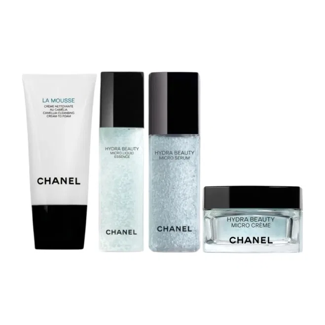 Набор для ухода за лицом Camellia, CHANEL, 150 мл очищающее молочко + 150 мл тонер + 30 мл эссенция + 50 г крем