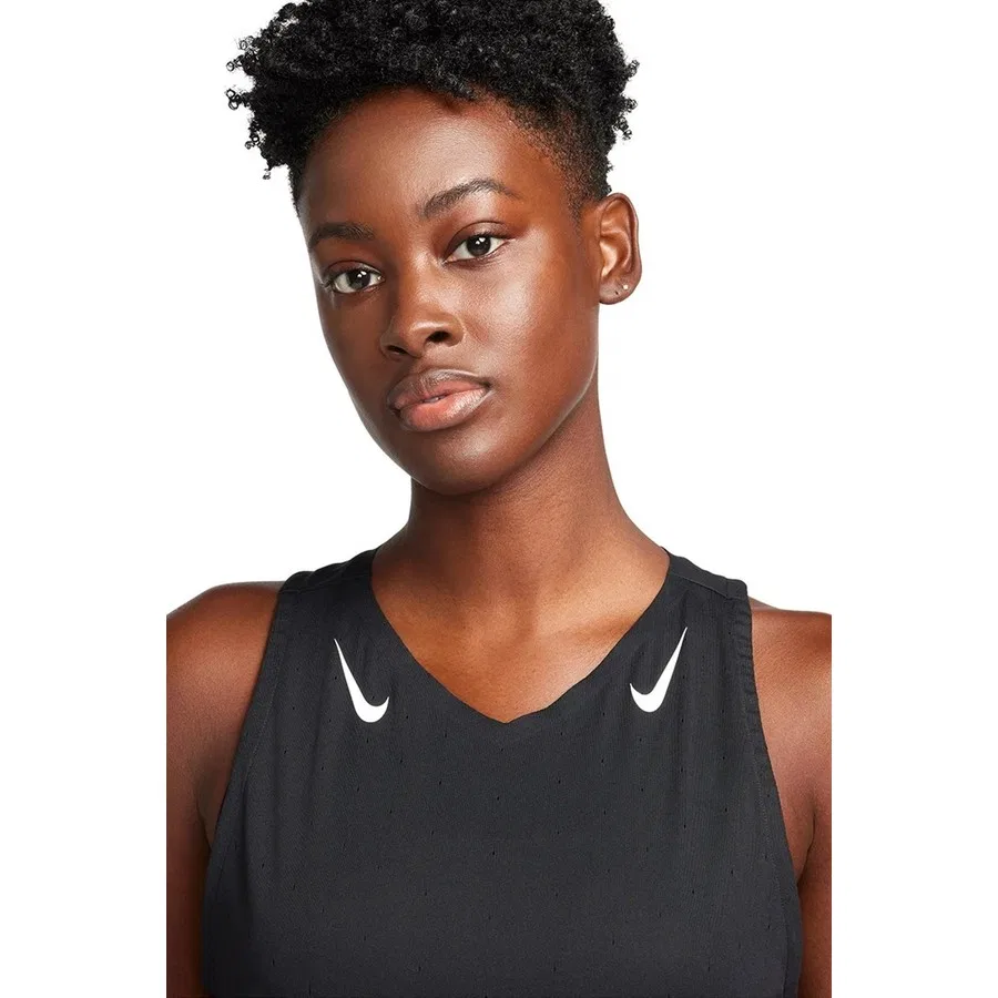 Женский топ-майка Nike Dri Fit Aeroswift Running Adv Singlet, Черный — фото 3