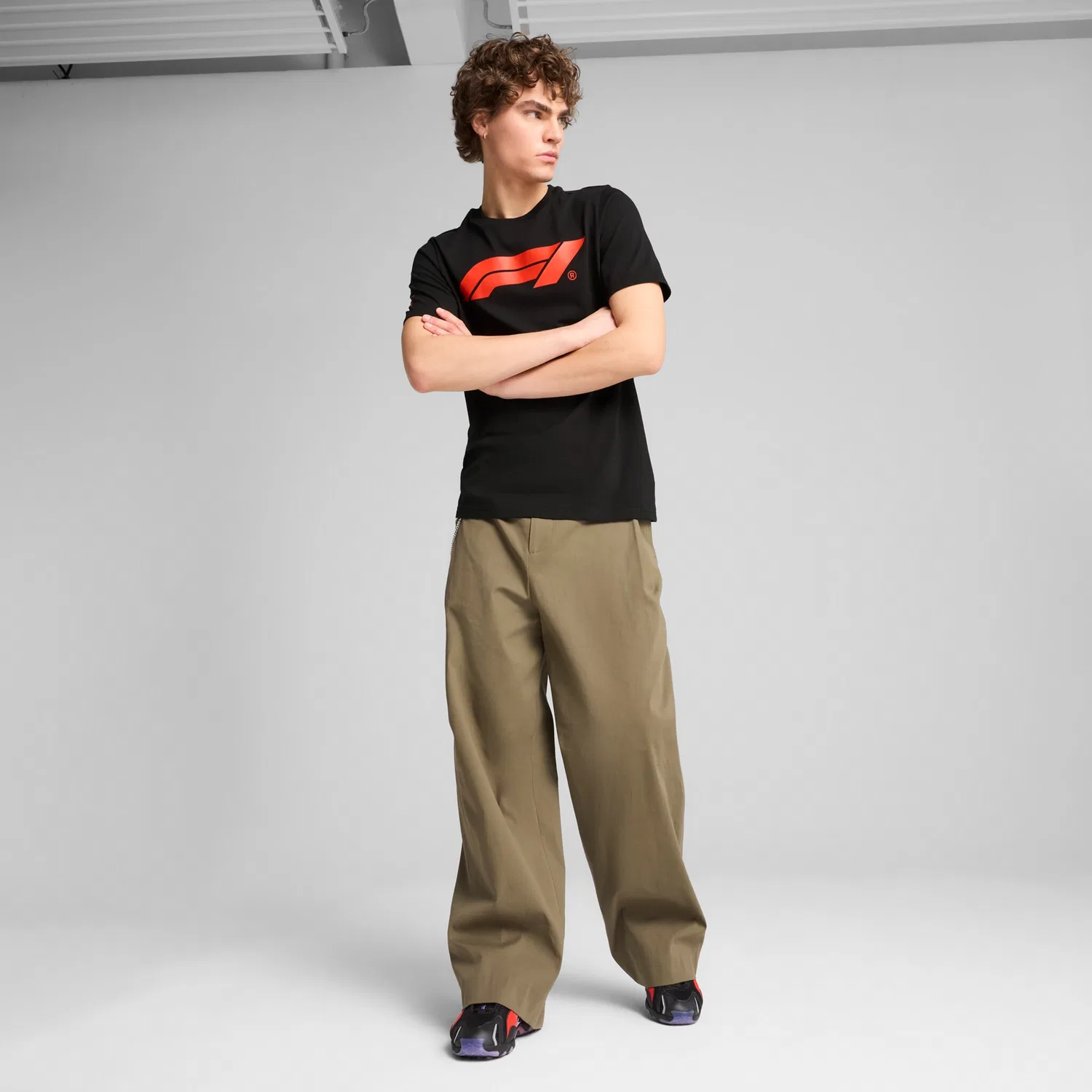 Детская хлопковая футболка Regular Fit с логотипом F1 PUMA, Black — фото 3