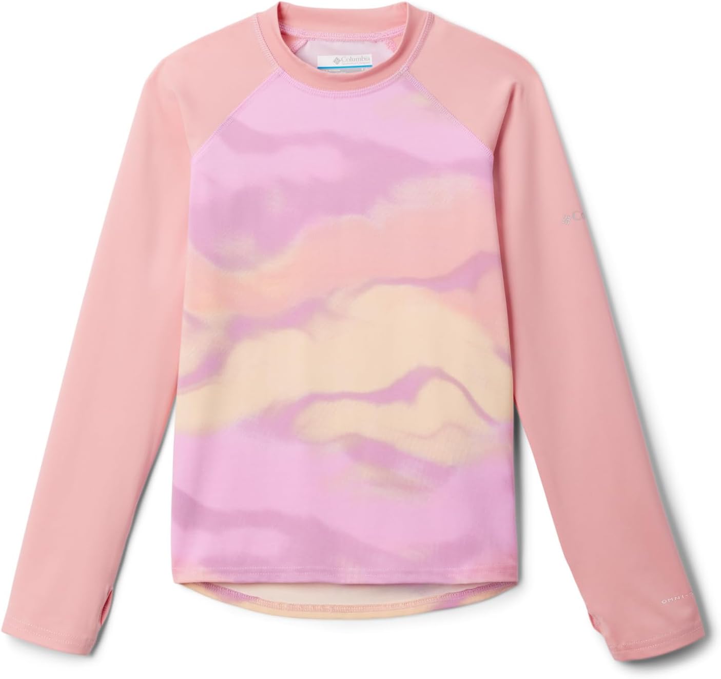 

Columbia Unisex-Child Sandy Shores Printed Long Sleeve Sunguard, Salmon Rose Undercurrent/Cosmos