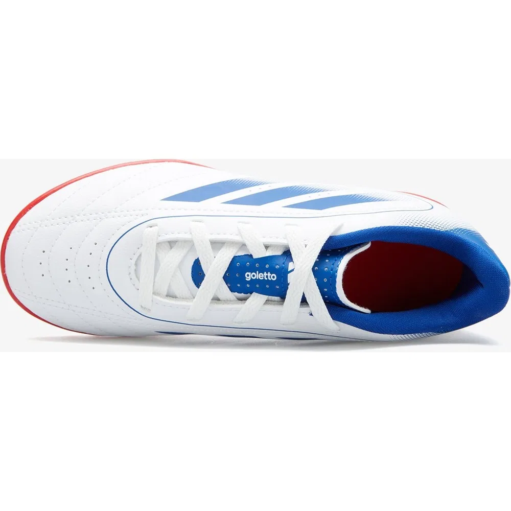 Детские футбольные бутсы для зала Goletto Ix, белые adidas — фото 4
