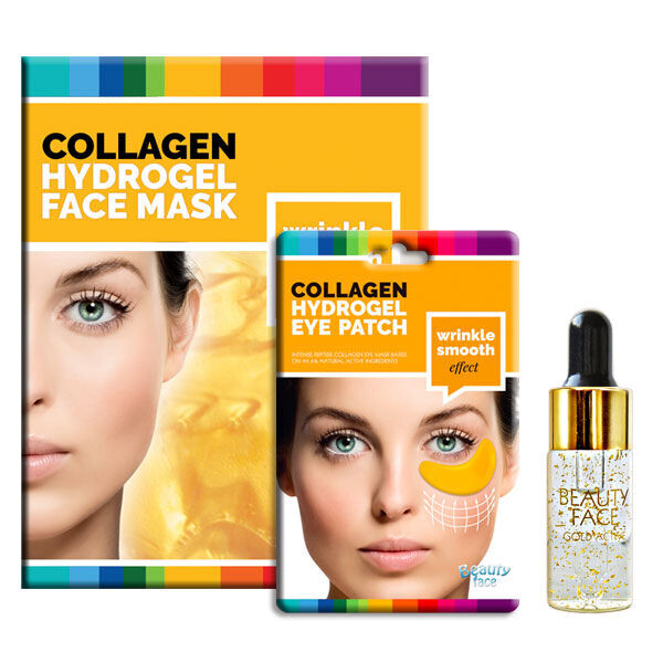 

Beautyface Gold набор: сыворотка для глаз, 10 мл + коллагеновая маска для лица, 1 шт. + коллагеновые патчи для глаз, 1 пара