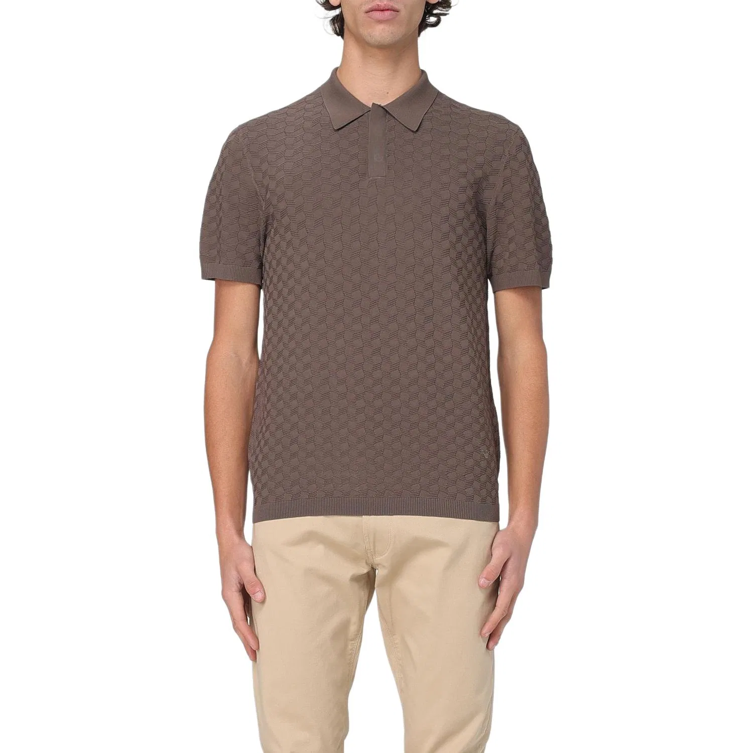 Мужское поло с коротким рукавом EMPORIO ARMANI, Brown