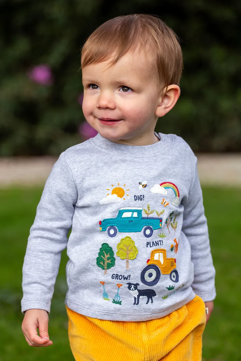 Детский топ с принтом Adventure Frugi, Grey — фото 2