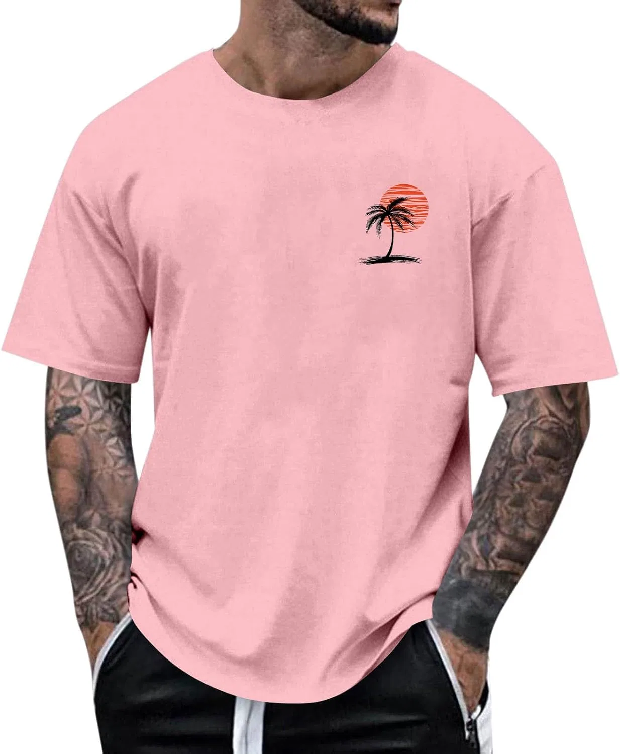 Мужская футболка с пальмами Beach, Pink