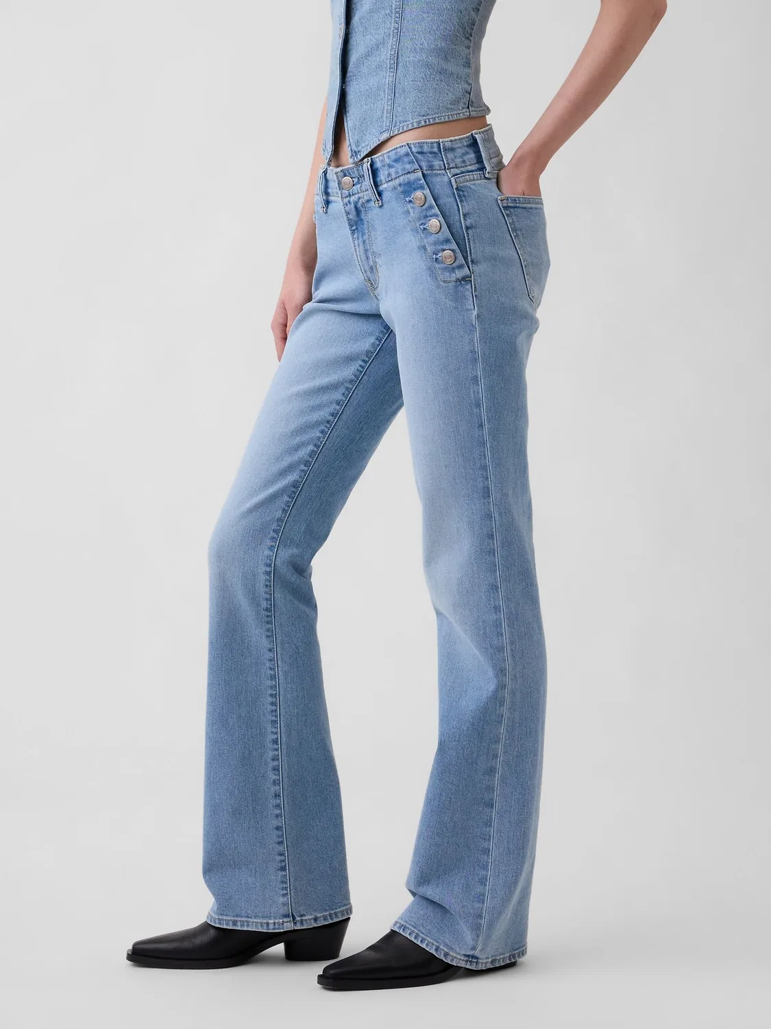 Джинсы клеш Long and Lean Gap, Light Wash — фото 4