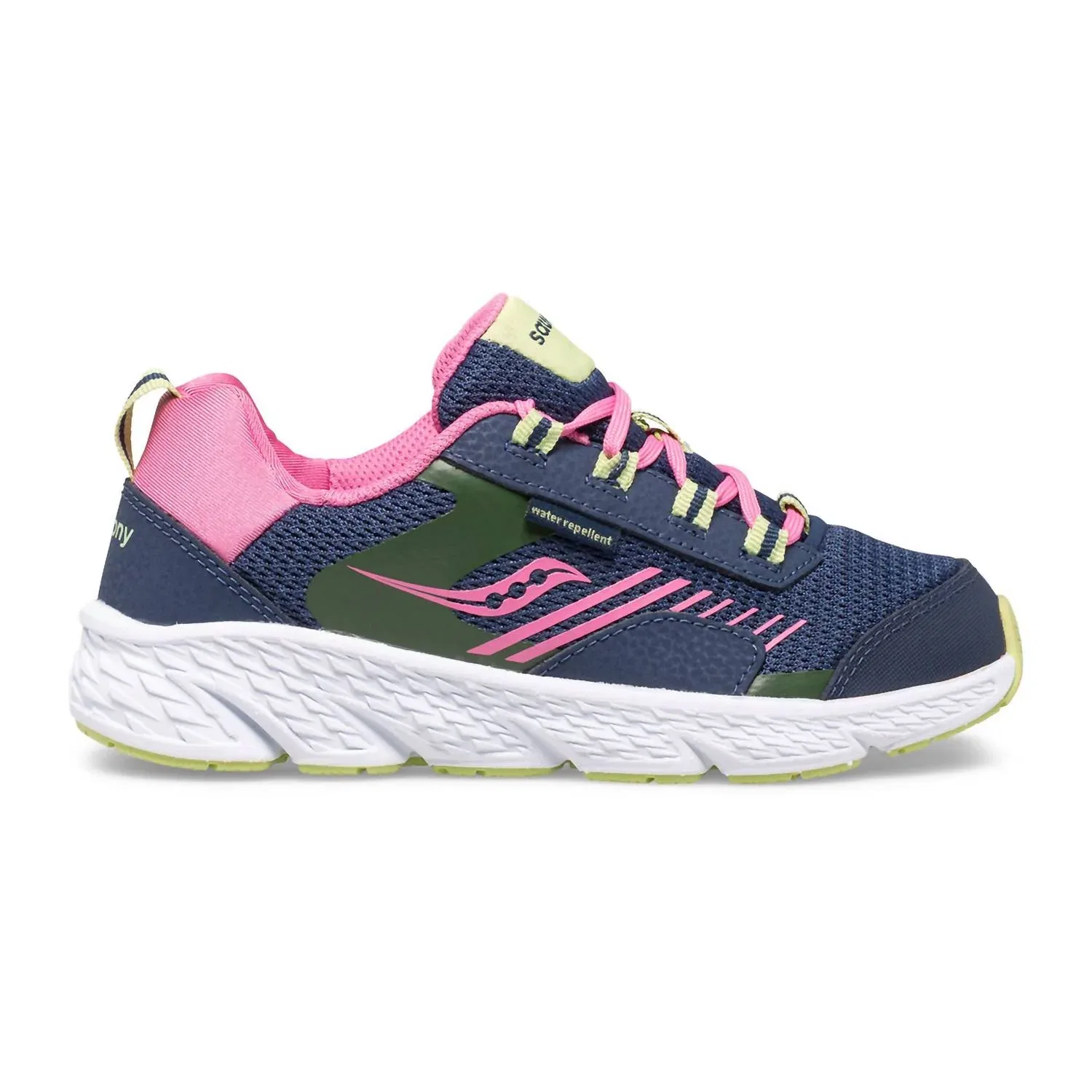 Детские кроссовки для девочек с шнуровкой Wind Sneakers SAUCONY, Shield Navy/Pink — фото 3