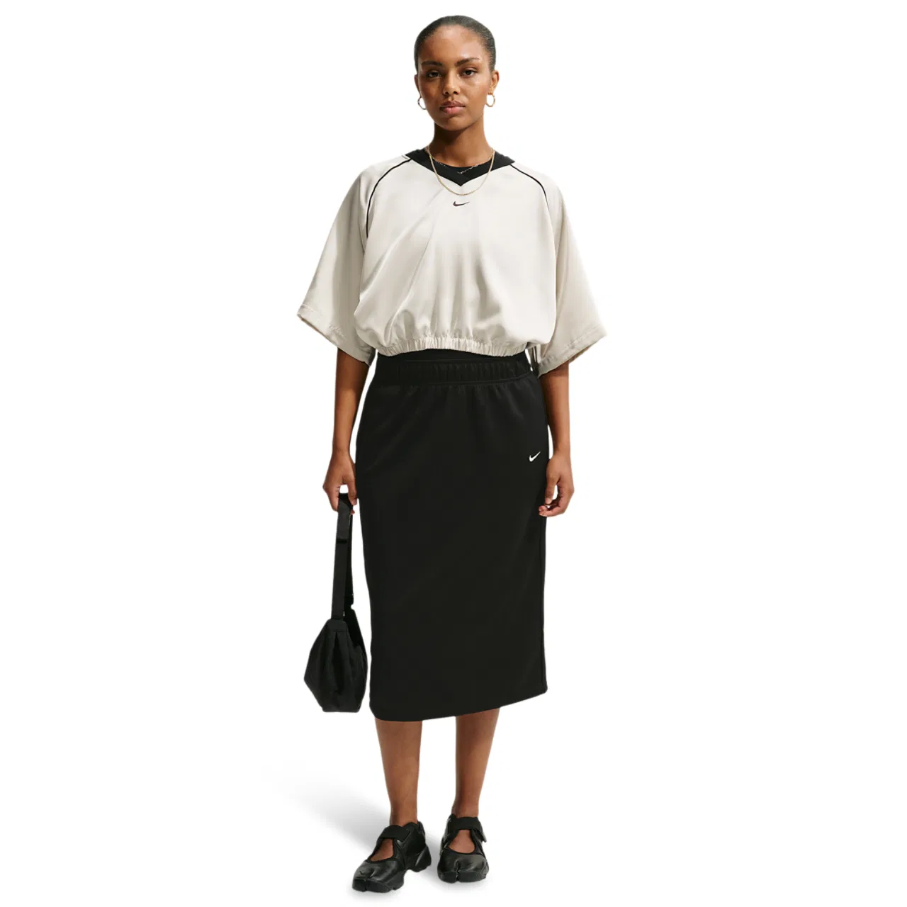 Женская юбка-миди Nike Track Skirt, Nike, Sail Black Black — фото 3