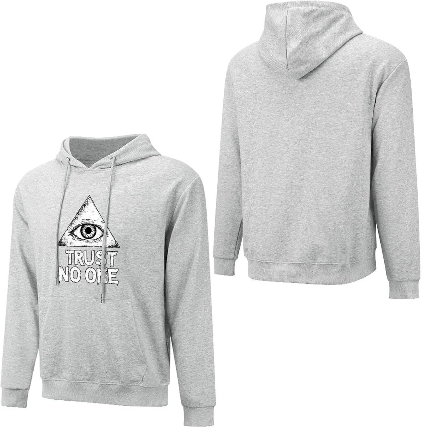 Мужские хлопковые толстовки с карманом «Не доверяй никому» от Eye Of Providence — фото 4