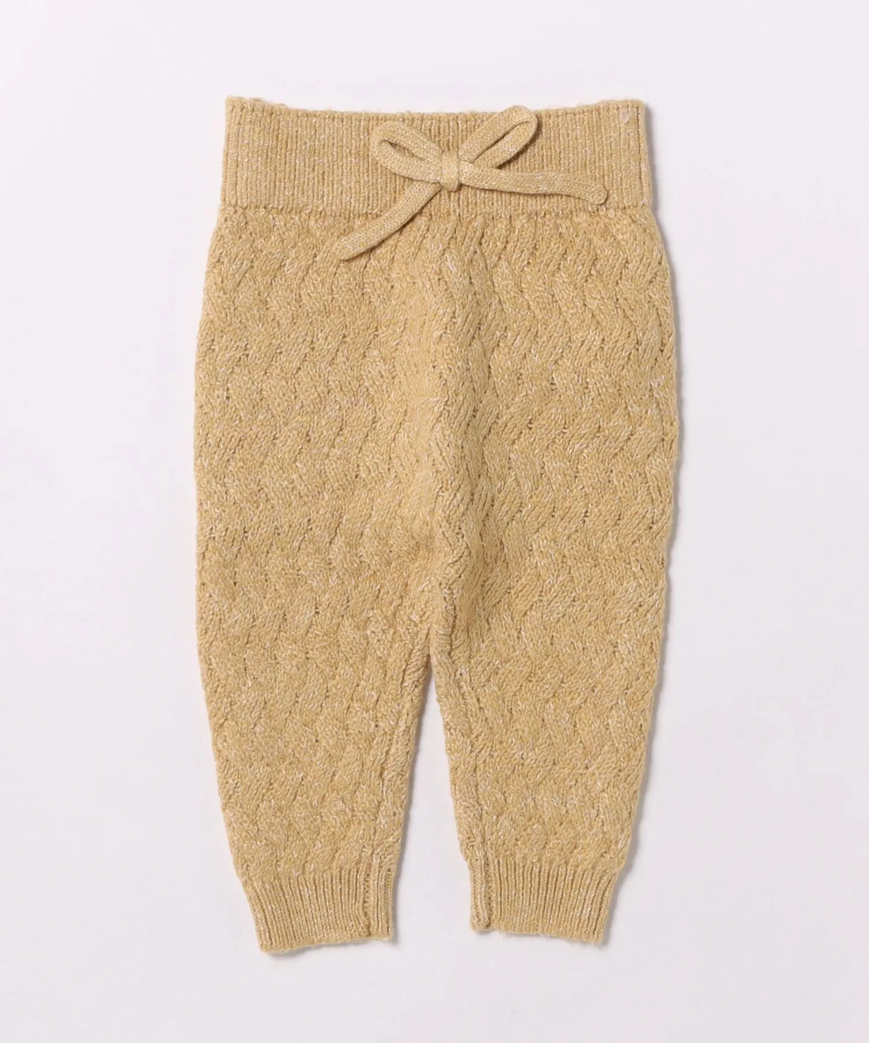 Детские штаны из футера с имитацией завязок, модель Cozy Heather Knit Pant Quincy Mae, Honey