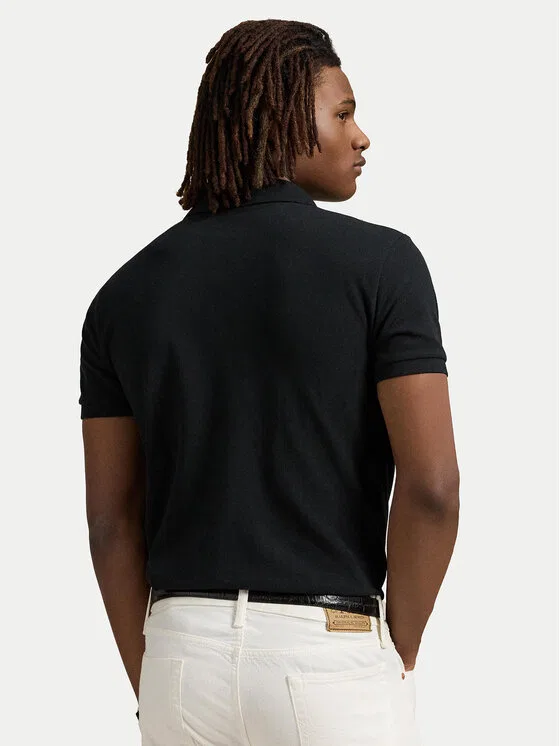Поло custom slim fit Core Replen Polo Ralph Lauren, черный — фото 3