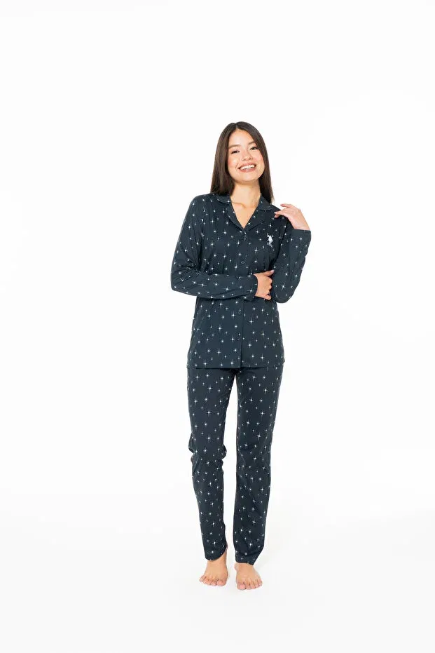 Женский хлопковый комплект пижамы U.S. Polo Assn., Navy Blue