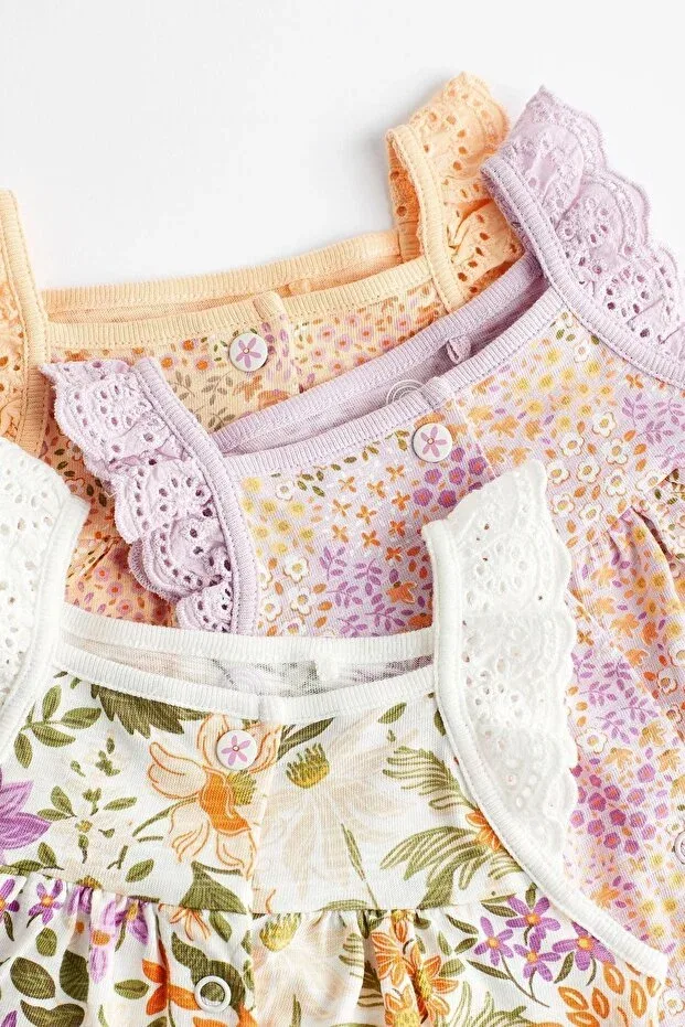 Детский комбинезон для девочек с цветочным принтом Next Baby, Nude Color — фото 4