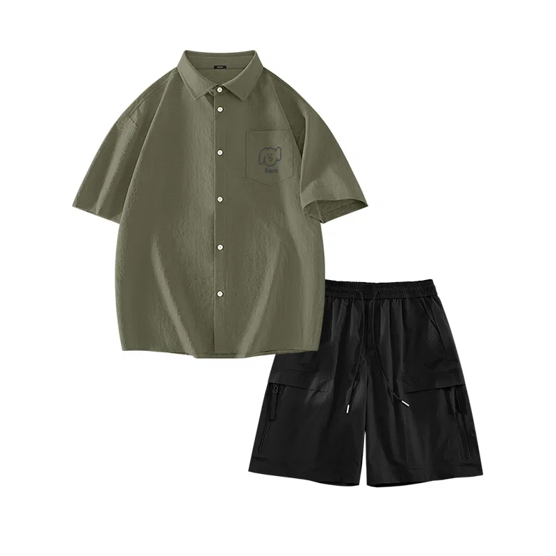 Детский комплект рубашек 2 шт, MINISO, Army Green Black