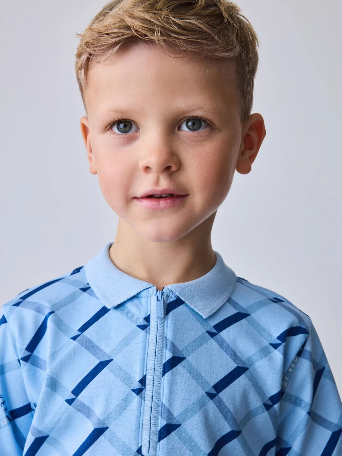 Поло Baker by Ted Baker с принтом, Diamond Print Baker by Ted Baker, синий — фото 2