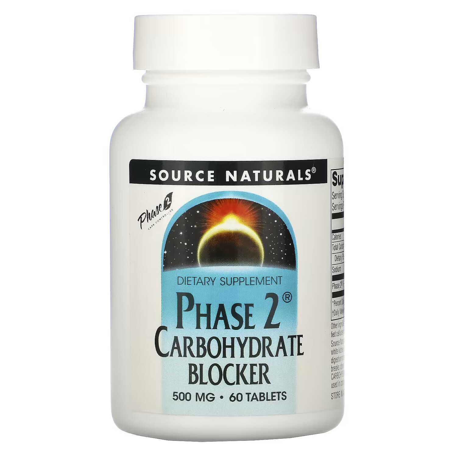 

Source Naturals, Блокировщик углеводов, стадия 2, 500 мг, 60 таблеток
