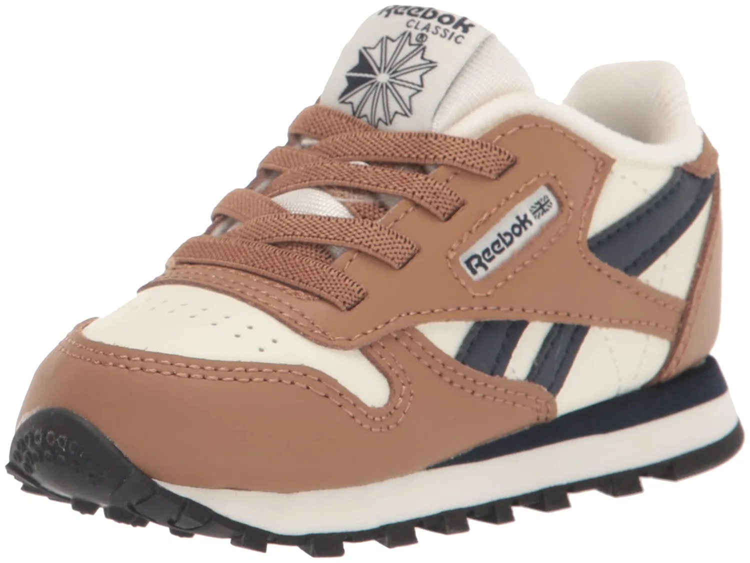 Детские кроссовки для мальчиков и девочек с низким верхом Classic Leather Reebok, Wild Brown Chalk