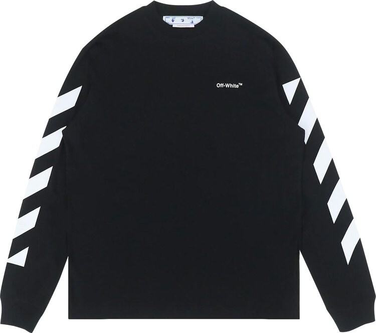 

Лонгслив Off-White Diag Helvetica Skate Long-Sleeve Tee 'Black/White', черный