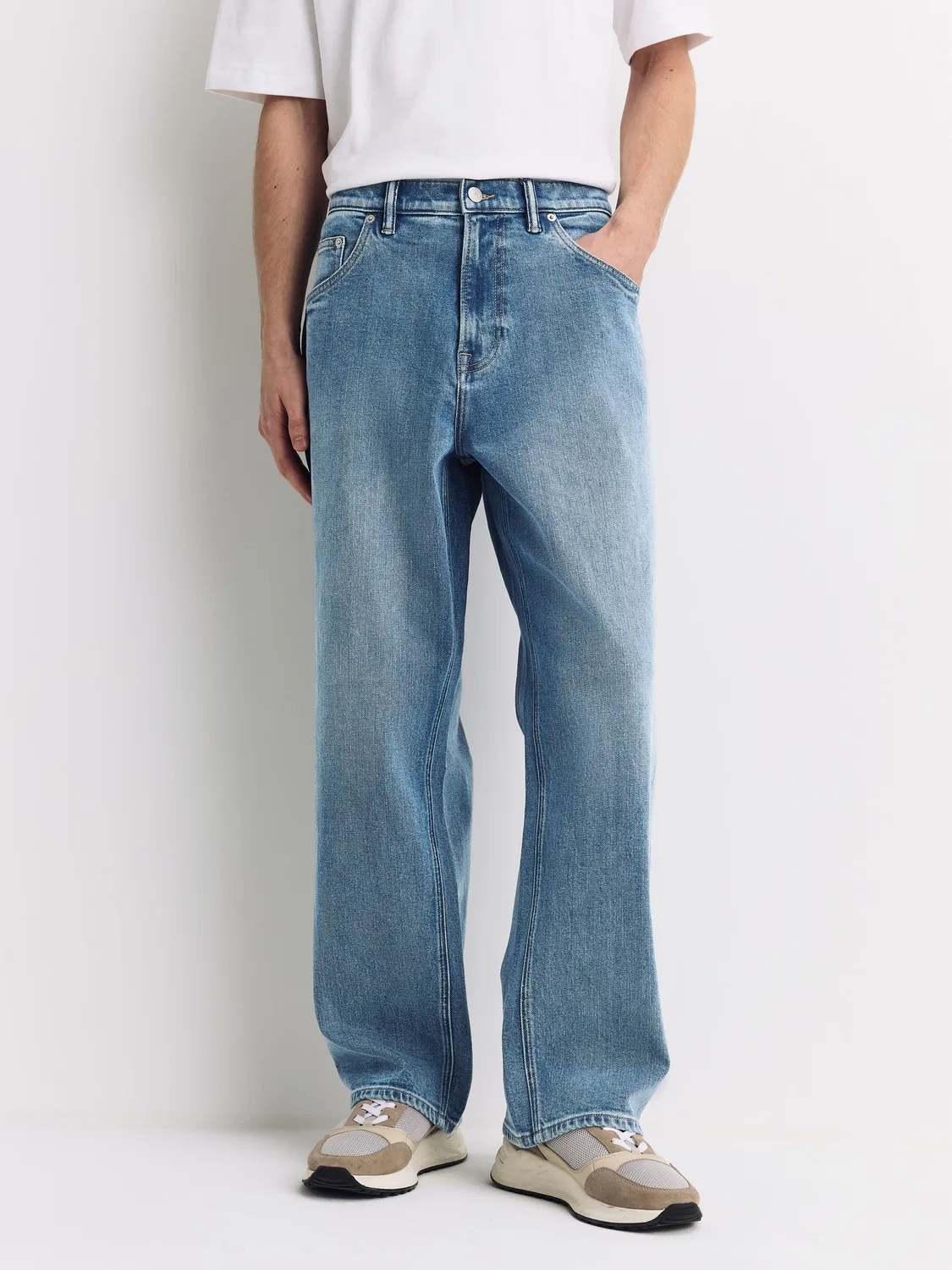 Джинсы Baggy Fit Light Blue Denim Next, Light Blue Denim