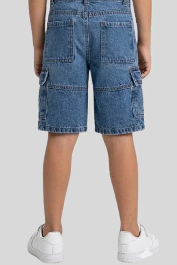 Детские шорты для мальчиков джинсовые с принтом Ww Waka Waka Kids Store, Indigo — фото 2