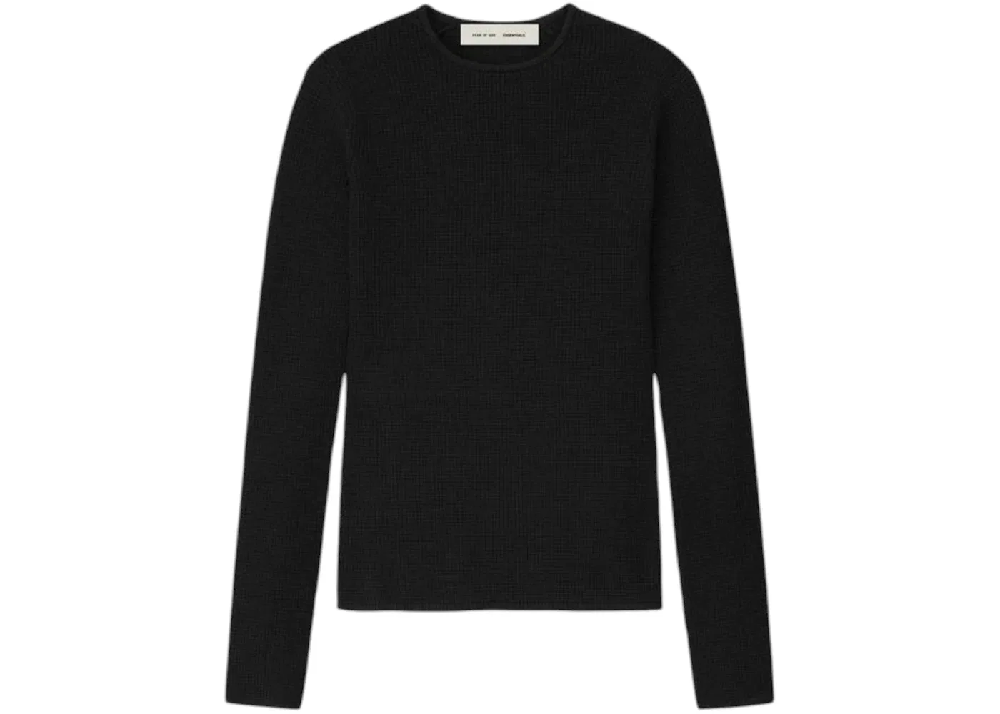 Женский лонгслив вафельный с длинным рукавом Fear of God, Vintage Black