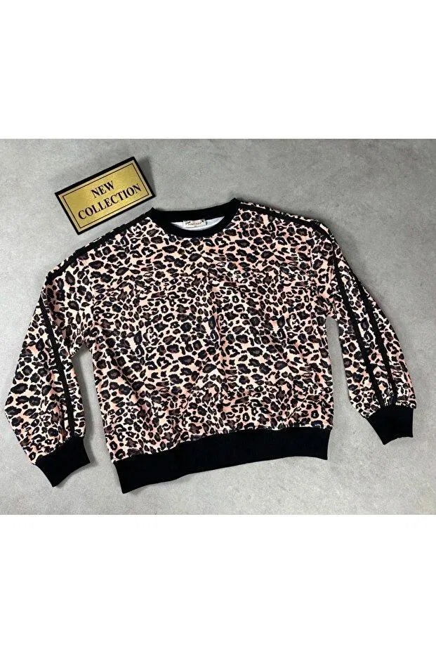 Детские свитшот для девочек с принтом Minimoda Kids, Brown — фото 4