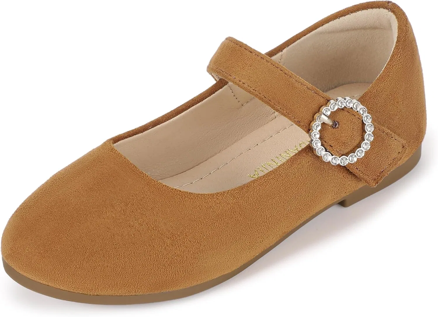 Детские туфли для девочек со стразами Mary Jane PANDANINJIA, Brownsuede