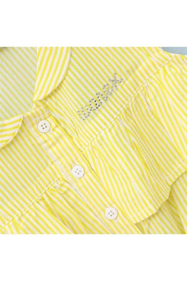 Детское платье для девочек с коротким рукавом Wanex, Yellow — фото 2