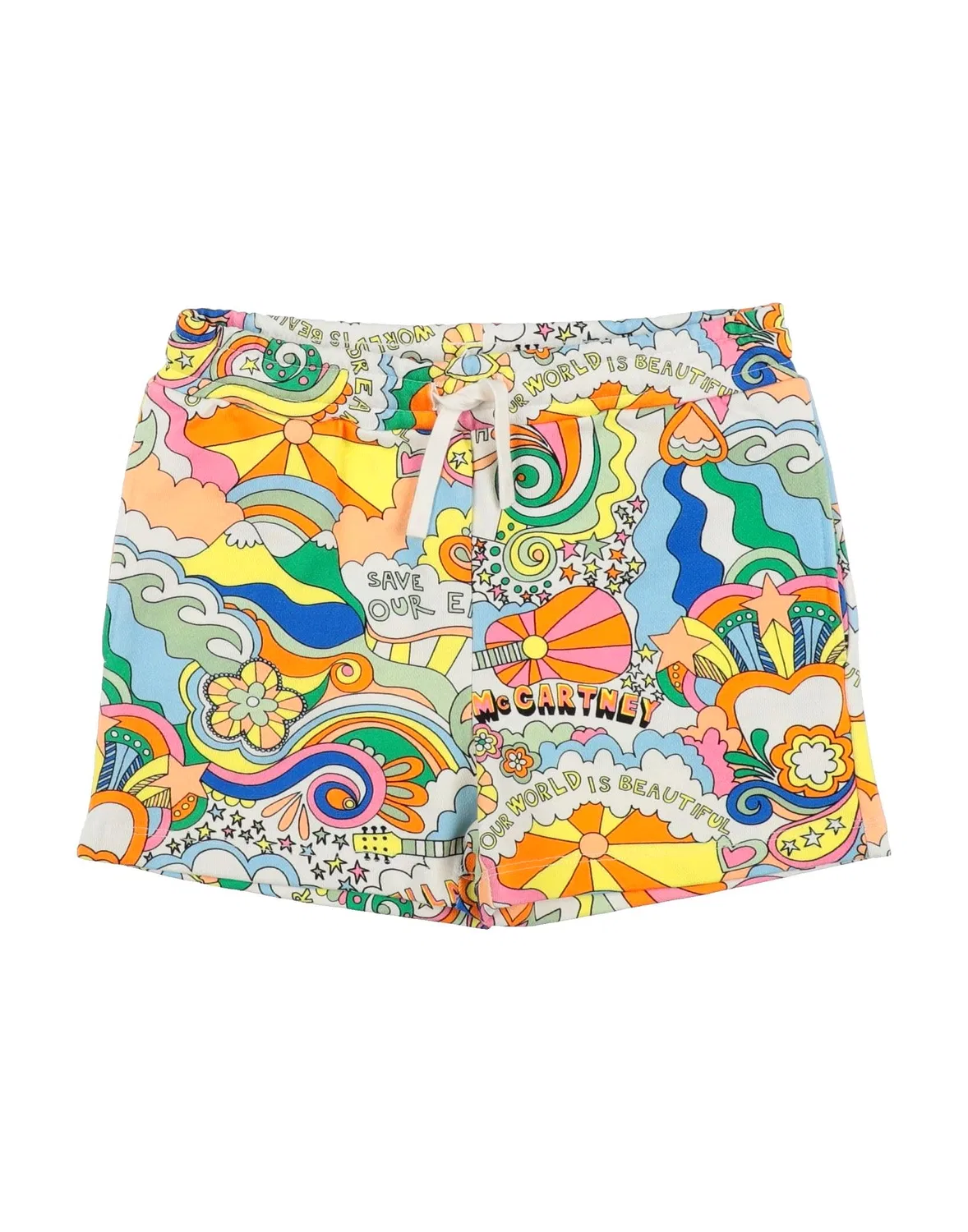 Детские шорты из футера с принтом Stella Mccartney Kids, белый