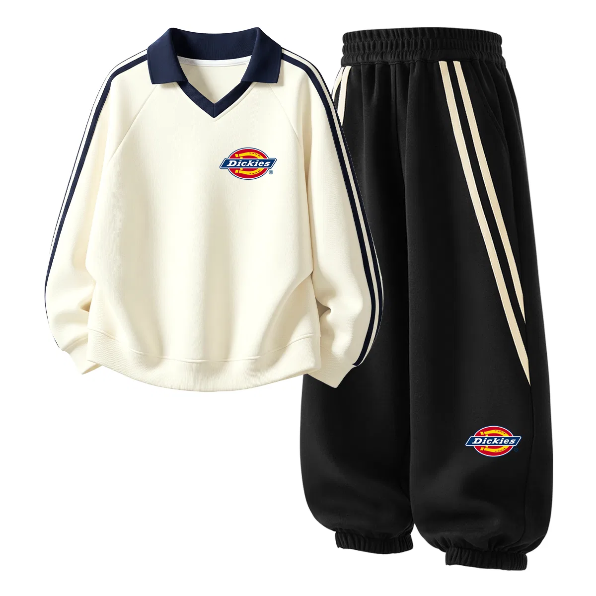 Детский спортивный комплект с поло-воротником Dickies, Ivory White/Black
