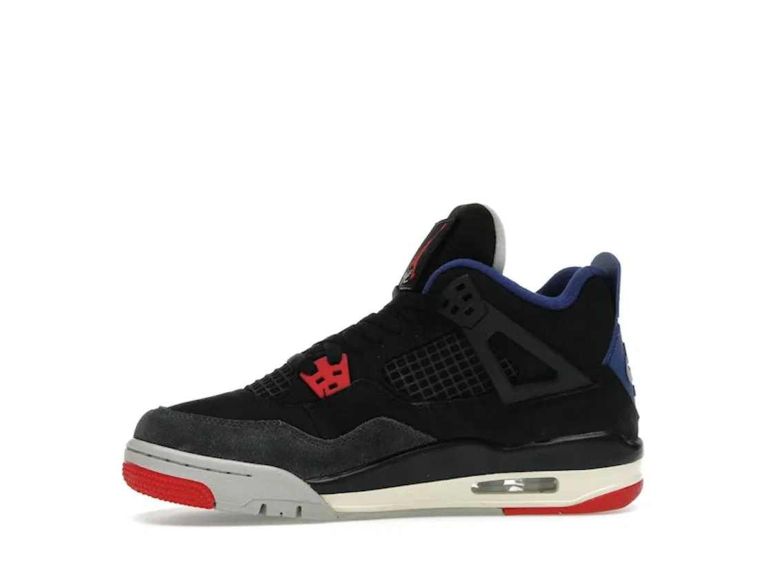 Детские кроссовки Lifestyle с сеткой Jordan 4 Retro Rare Air Jordan, Black/Fire Red-Deep Royal Blue — фото 3