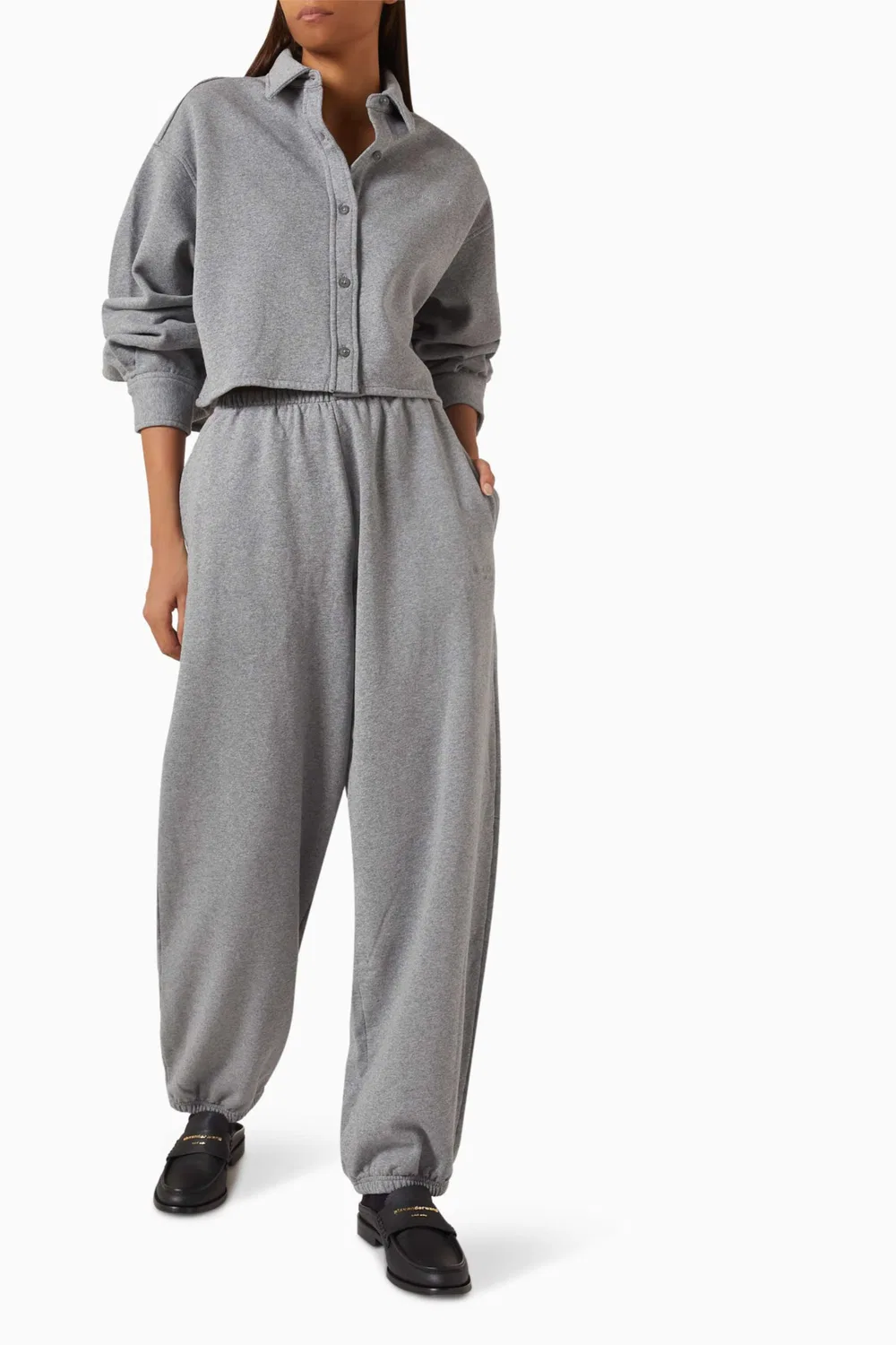 Брюки на резинке из хлопкового футера Alexander Wang — фото 2