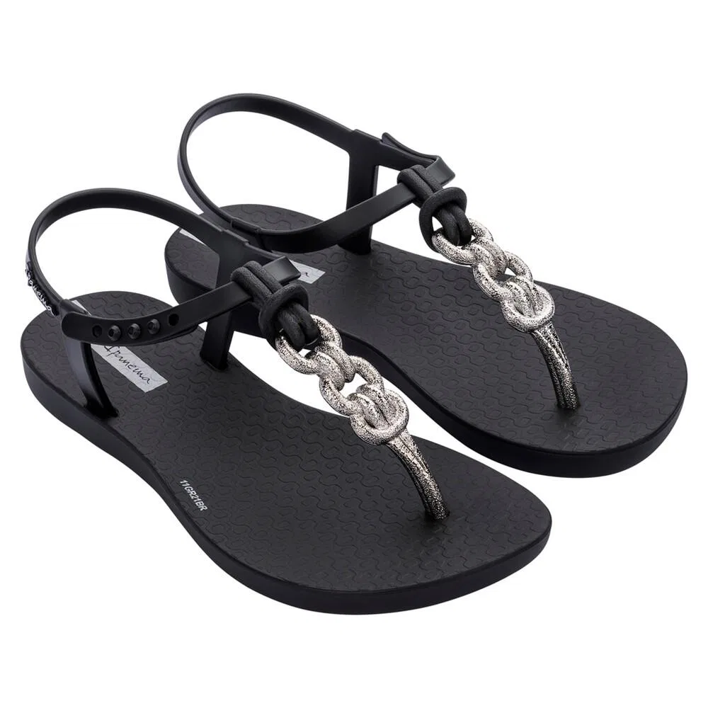 Детские сандалии с серебристыми полосками Class Charm II Ipanema, Schwarz