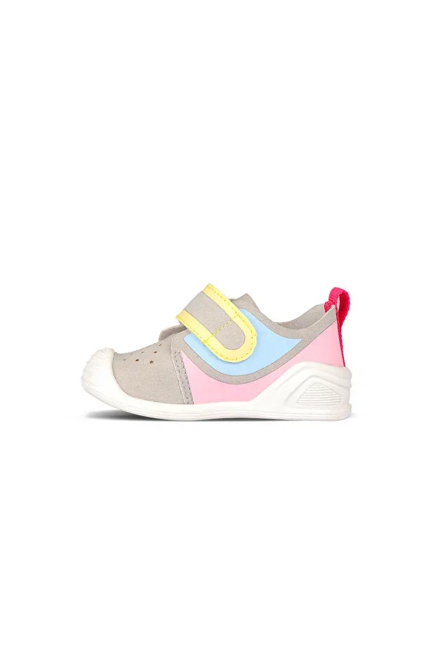 Детские повседневные туфли для девочек Uki model basic Vicco, Gray/Pink — фото 3
