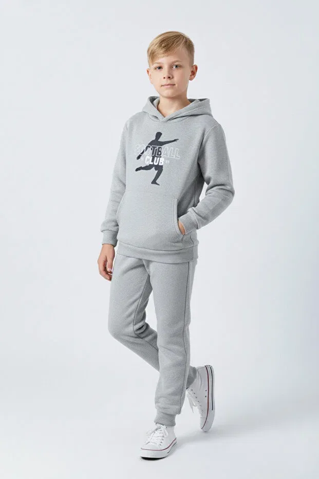 Детский спортивный костюм для мальчиков из футера с принтом Ya Ko Kids, Gray — фото 3