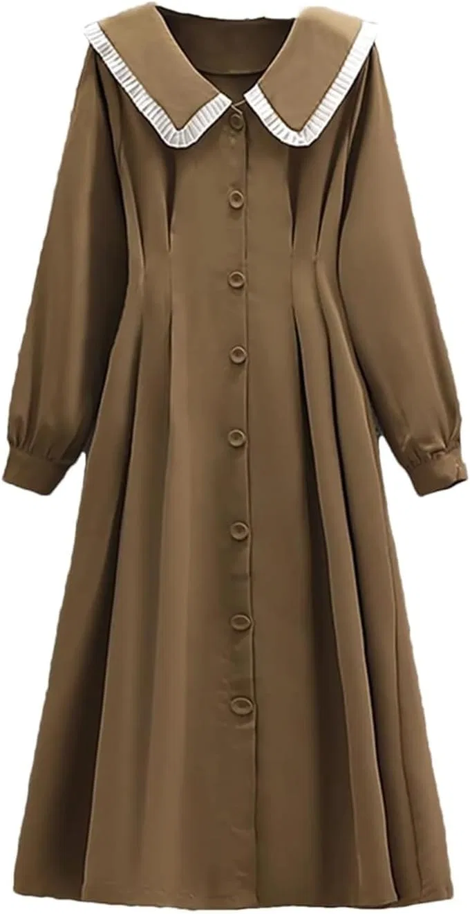 Женское винтажное шифоновое платье макси с запахом, Khaki