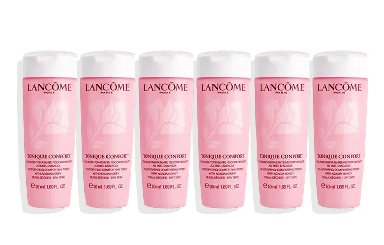 Женский тонер для лица с мягким очищением, набор из 6 флаконов по 50 мл, LANCOME, Розовый