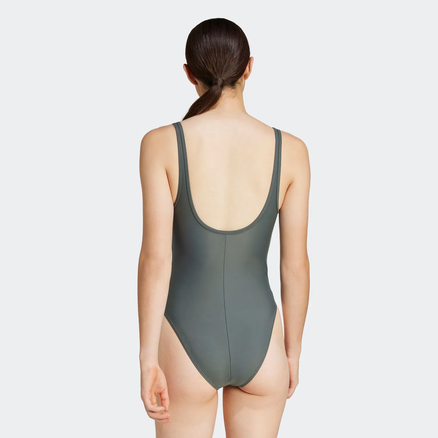 Женский слитный купальник с U-образной спинкой Adidas Performance, Legend Ivy/Silver Green Mel — фото 3