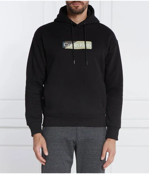 Мужское худи с логотипом Layered Gel Logo Calvin Klein, черный